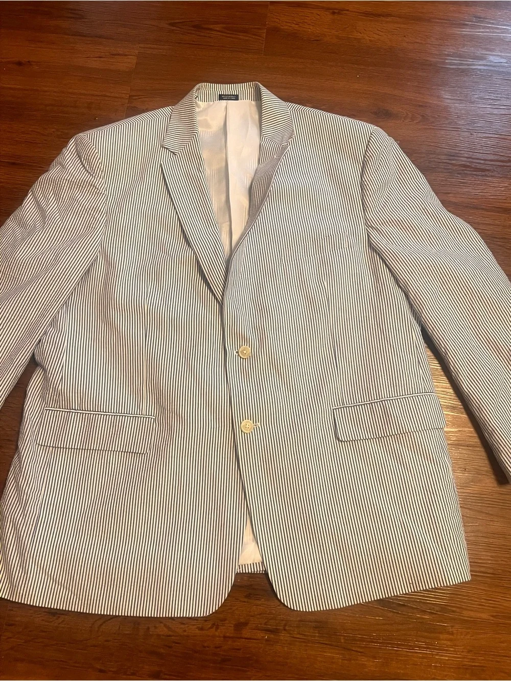 Saddlebred Blue & White Seersucker jacket size 50 R